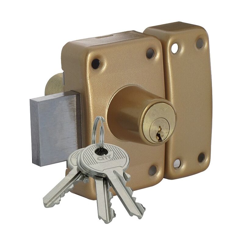 Verrou city 26 à double entrée gâche huisserie bois cylindre de 70mm - iseo - 13022701
