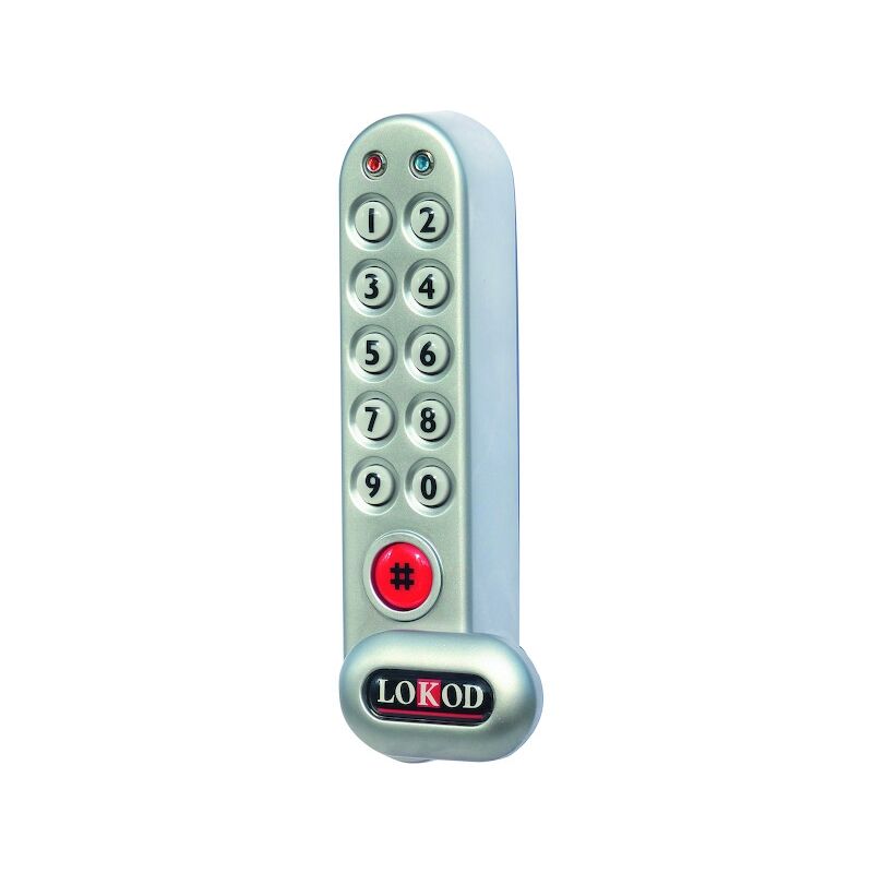 Verrou k-tronic électronique autonome 35210 à code - Alimentation : piles batteuses - Finition : gris argent Lokod