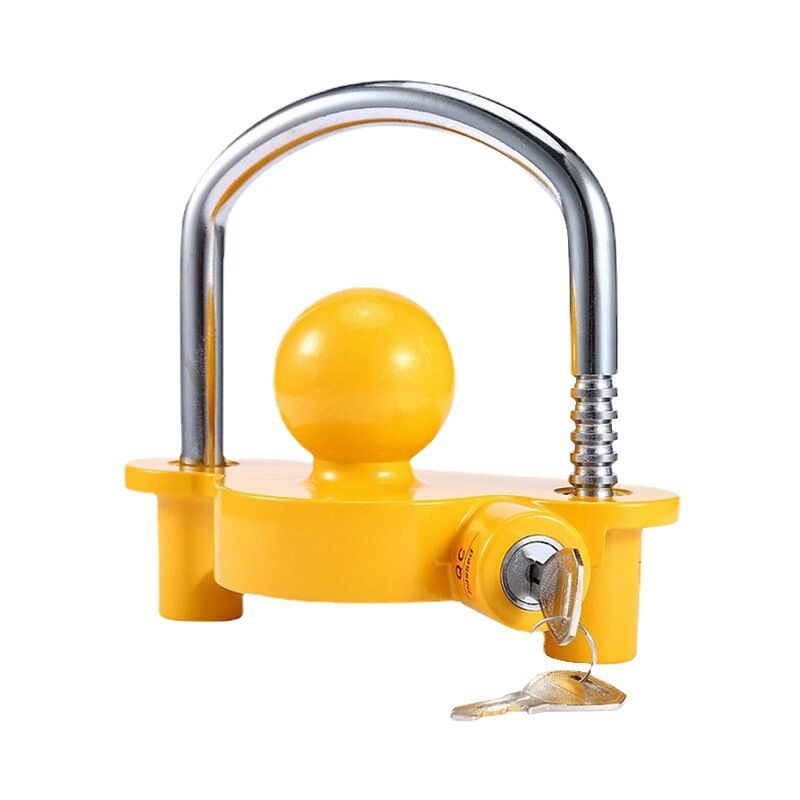 Sjqka - Verrou d'attelage de remorque universel, construction en aluminium , réglable et robuste, pour les bateaux et les remorques de voyage(jaune)