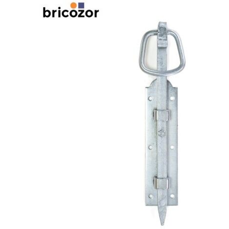 Verrou de barrière pour portail à visser - Longueur 300 mm - zingué - Diamètre 14 mm - TORBEL INDUSTRIE
