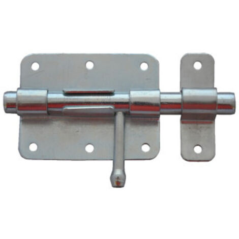 Verrou de box à bouton en acier zingué blanc pêne Ø 18 mm - VP BOURG