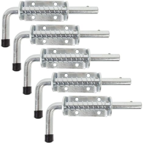 Verrou de box à ressort avec poignée en acier passivé – platine 85 x 40 mm – Marque Alberts