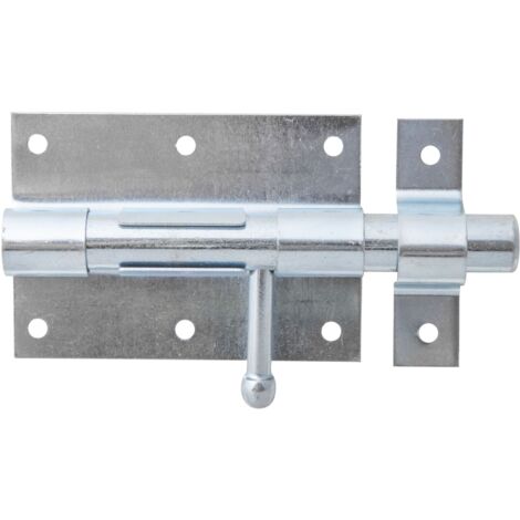 Verrou de box avec poignée ronde – acier zingué – longueur totale 135 mm – Marque Alberts