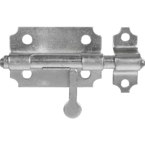 Verrou de box - Course : 28 mm - Décor : Zingué - Matériau : Acier - Platine : 65 x 49 x 1,5 mm - ITAR