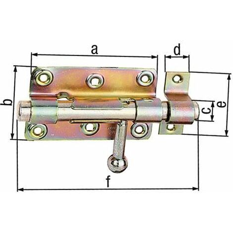 Verrou de box à gland à porte-cadenas acier zingué Pêne 14 mm