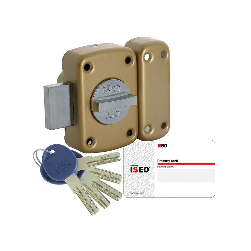 Verrou de haute sûreté isr 50 avec 5 clés protégées cylindre de 45 mm bouton intérieur Iseo City