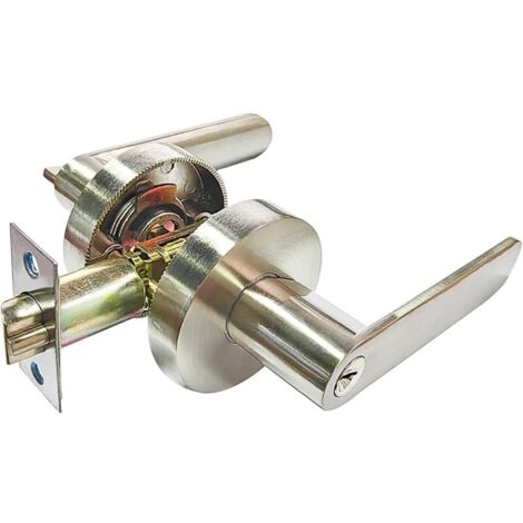 Verrou de Poignée de Porte à Levier Serrure Porte avec Clef, Serrure Porte en Zinc Alliage, Porte de La Chambre et Bureau, Taille de Verrou 60/70mm