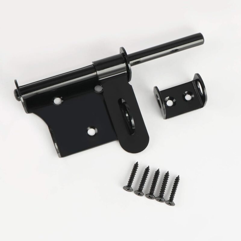 Verrou de portail, verrous de portail pour portails en bois, verrous de remise de jardin, 6 pouces, acier inoxydable noir mat