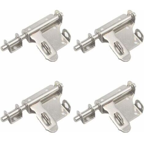 Verrou de Porte à Boulon Coulissant - Lot de 4 Loquets en Acier Inoxydable pour Sécurité, avec Trou pour Cadenas