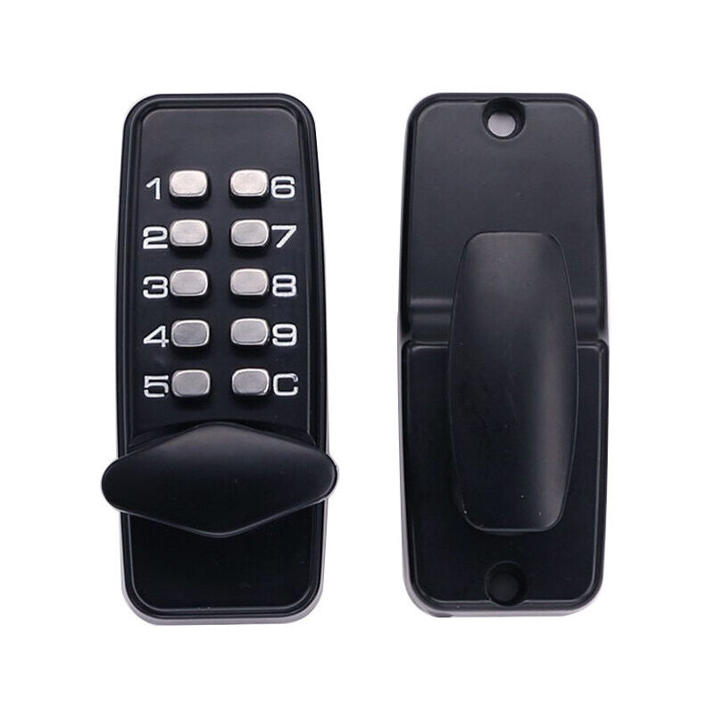 Verrou de porte à code numérique Chromé Résistant aux intempéries - Bouton de verrouillage à combinaison Serrure de porte à combinaison mécanique