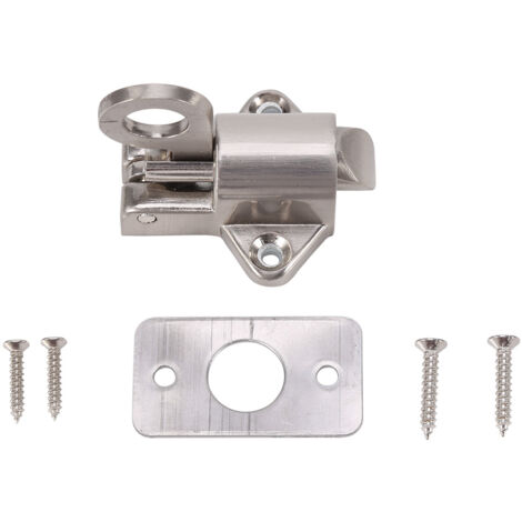 Verrou de porte, Aluminium Installation facile Verrou automatique pour loquet pour fenêtre Porte Sécurité Anneau de traction Ressort de rebond Boulon de porte