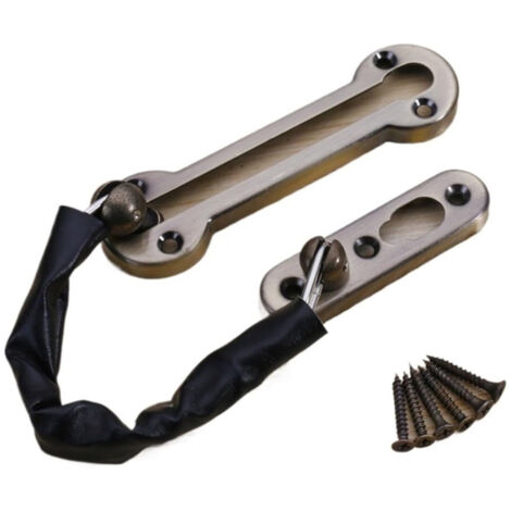 Verrou de porte antivol à chaîne épaisse en acier inoxydable pour chambre d'hôtel, boucle de chaîne de porte, loquet de porte épais (vert et patiné)-AquaForge