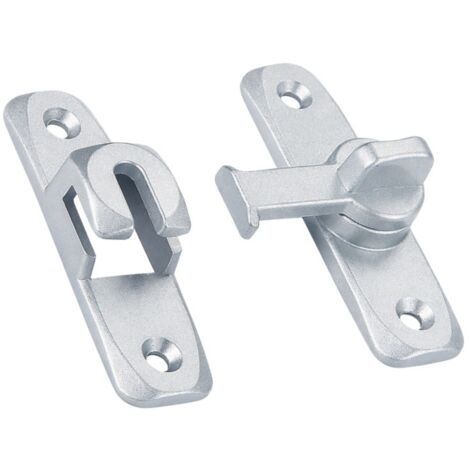 Verrou de porte argenté, 8 x 5 cm, 1 pièce Serrure de porte à montage en surface avec verrou, aucun perçage requis Alliage d'aluminium