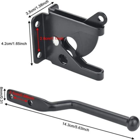 Verrou de porte automatique noir loquet de porte de jardin automatique serrure de porte de jardin avec 6 vis pour porte de clôture de ferme de saule