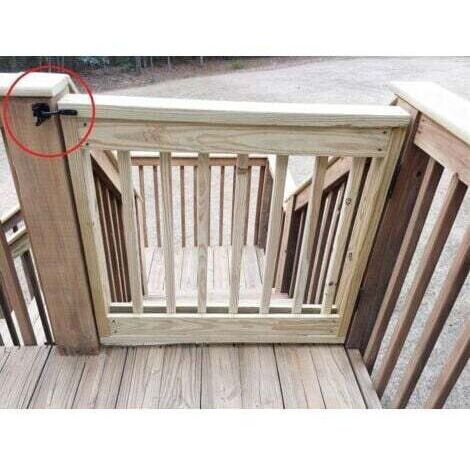 Verrou de porte automatique - Pêne métallique - Loquet en acier à gravité pour clôtures de jardin - Noir - Vis de fixation incluses