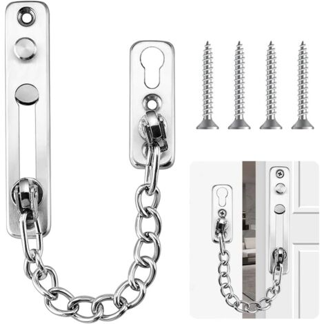 Verrou de porte, cadenas de sécurité, chaîne antivol en acier inoxydable pour porte, idéal pour les hôtels et les appartements.-AquaForge
