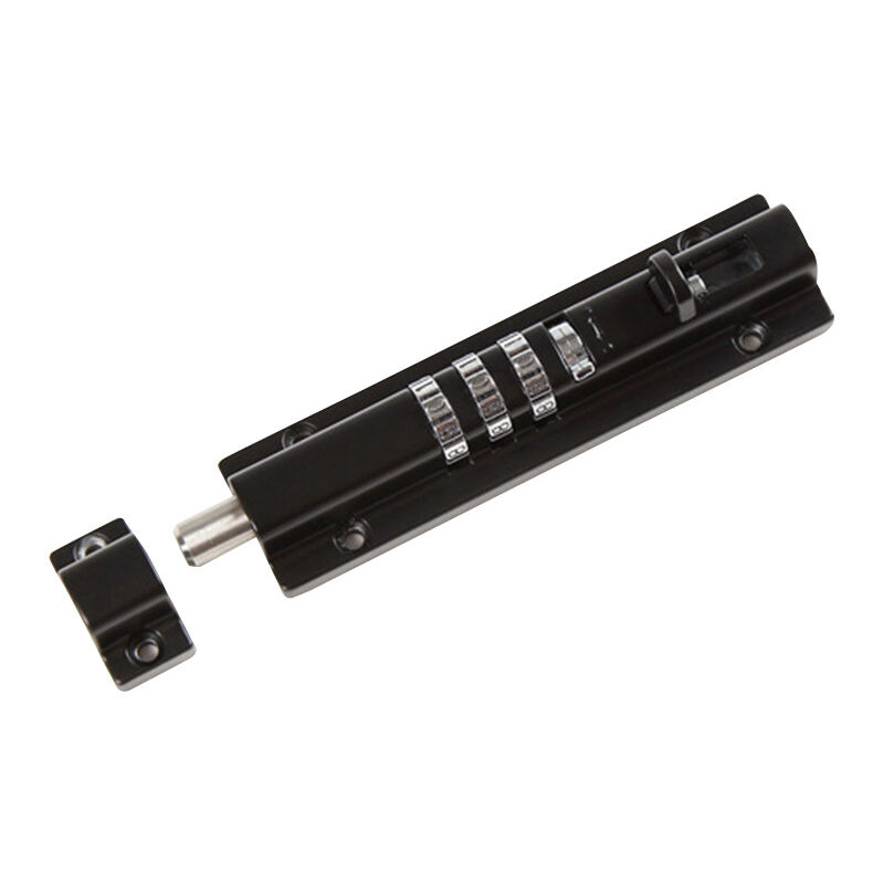 Verrou de Porte à Code Mécanique Serrure Verrouillage Portail à Combinaison sans Clé Vis de Fixation pour Armoire Jardin Garage Noir