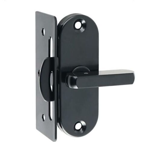 Verrou de porte coulissante 90° en acier inoxydable Boucle incurvée Design compact pour installation facile Noir