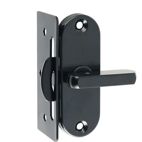 Verrou de porte coulissante 90° en acier inoxydable – Boucle incurvée – Design compact pour installation facile – Noir