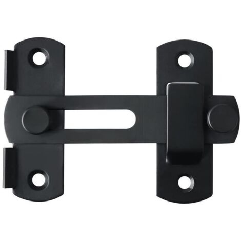Verrou de Porte - Coulissante - Acier inoxydable - Noir mat - 100mm x 70mm x 20mm