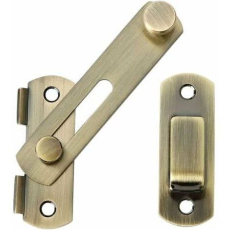 Verrou de porte coulissante modèle 304, en acier inoxydable, finition bronze antique, 45 mm, livré avec vis