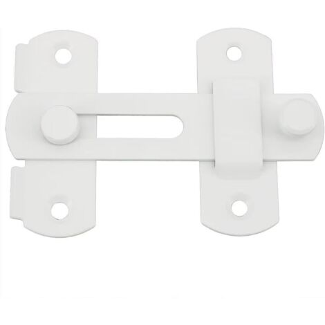 Verrou de Porte Coulissante Serrure de Porte Loquet à Bascule Boulon de Verrouillage de Boucle avec Vis pour Porte, Fenêtre, Placard et Jardin, Blanc Brillant en Acier Inoxydable, EMS9001W