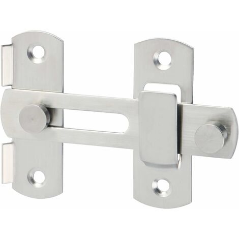 Verrou de Porte Coulissante Serrure de Porte Loquet à Bascule Boulon de Verrouillage de Boucle avec Vis pour Porte, Fenêtre, Placard et Jardin, Finition Brossée en Acier Inoxydable, EMS9001
