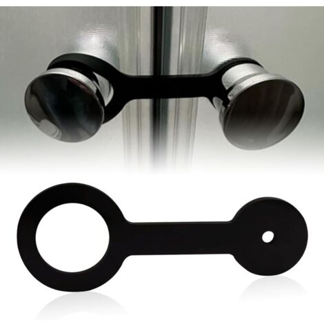 Verrou de porte de douche en silicone noir, conception en 2 pièces, adapté à la plupart des portes de douche de camping-car.