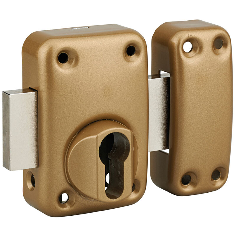 Thirard - Boitier de verrou capital pour porte d'entrée, époxy or