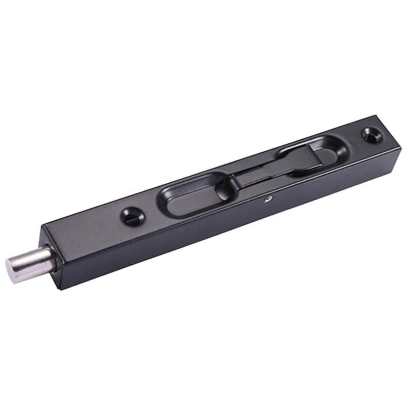 Verrou de porte d'entrée en acier inoxydable, noir, 200 x 20 x 17 mm