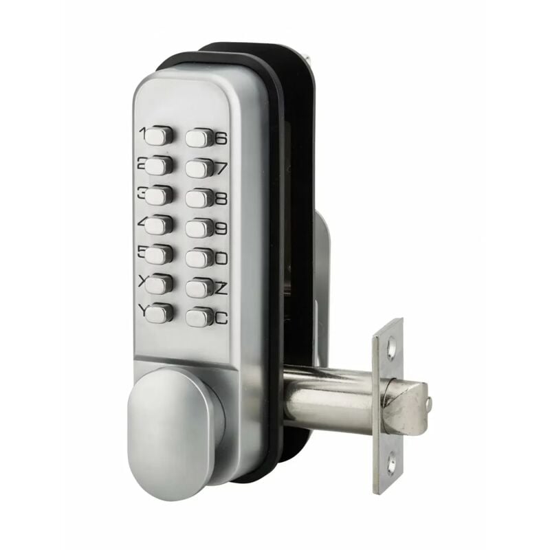 Verrou à combinaison mécanique encastrable, 8 chiffres ou lettres, chromé mat