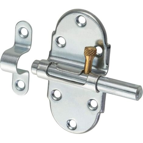 Verrou de porte en métal pour meuble - Course de 25 mm - Verrou avec sécurité à ressort H7006 - Boulon à ressort en acier nickelé poli - Fermeture de porte pour meubles, portes et armoires