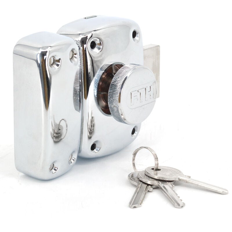 Thirard - Verrou de porte haute sécurité à bouton 45 mm Mystere chromé