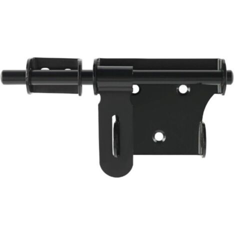 Verrou de Porte Loquet Porte Coulissante Verrou de Portail 15  avec Trou pour Cadenas Serrure de Porte Extérieure ou Intérieure. Acier Inoxydable Noir.
