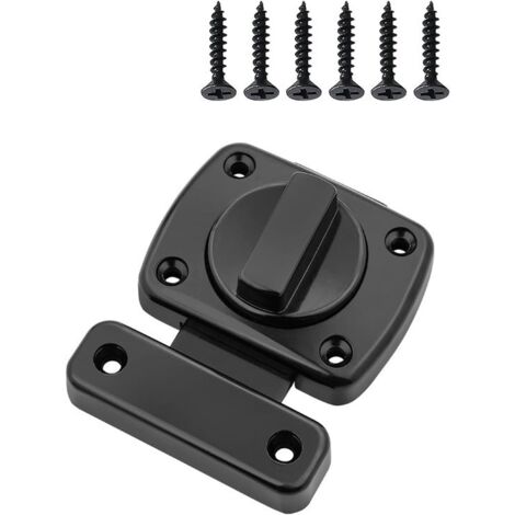 Verrou de porte - Noir - Verrou de portail de taille moyenne - Pêne dormant 63 mm x 55 mm - Système de sécurité rotatif double face - Résistant à la rouille - Convient aux portails d'allée