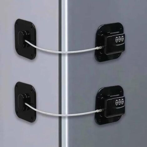 Verrou de Réfrigérateur avec Code - FOLAYA - 2 Pcs - A code - Blanc - Noir - 6