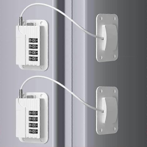 Verrou de sécurité antivol pour réfrigérateur (2 pièces, sans perçage), verrou de tiroir spécial commerçant, verrou de porte coulissante d'armoire