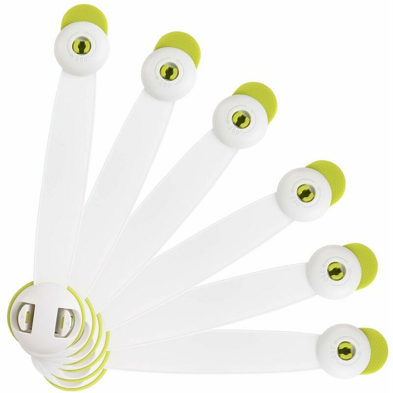 Verrou de sécurité pour enfants, verrou de sécurité pour bébé, sécurité de l'armoire avec adhésif 3M Aucun perage ni outil requis - 6 pièces, vert