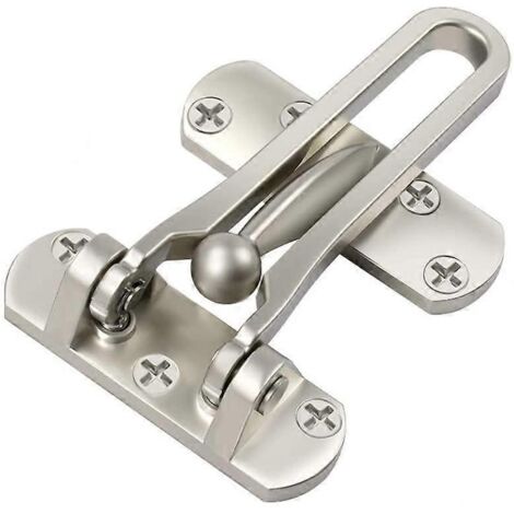 Verrou de sécurité pour porte d'entrée, verrou de sécurité pour enfants, verrou de renforcement pour portes battantes, alliage d'aluminium massif épais, nickel satiné (1)