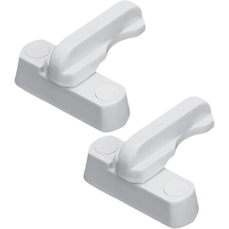 Verrou de sécurité robuste en PVC pour portes et fenêtres, composé de 2 pièces. Facile à installer, il convient parfaitement à la sécurité des portes d'entrée et des boîtes aux lettres.