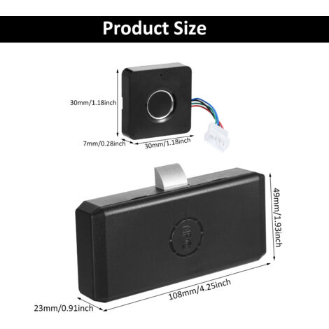 Verrou de tiroir intelligent à empreinte digitale T4, déverrouillage rapide en 0,5 s, compatible avec 20 empreintes digitales, sécurité bébé, verrou caché par empreinte digitale