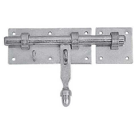 Verrou d'écurie avec gâche acier zingué en 160 x 70 x 4 mm pêne de Ø 18 mm - TORBEL