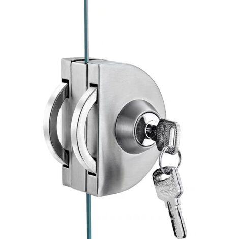 Verrou double pour porte vitrée, finition acier inoxydable brossé-AquaForge
