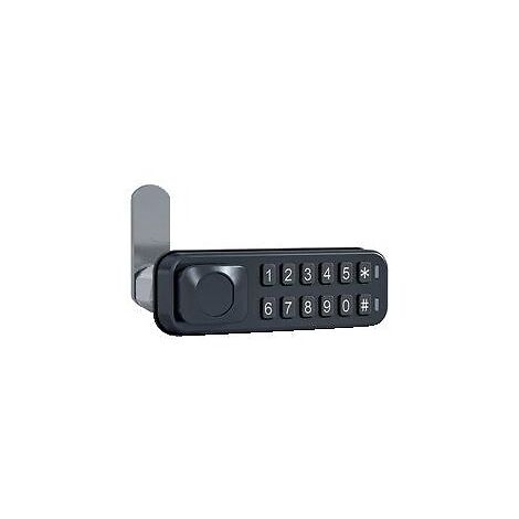 Verrou électronique à code pour casiers E10 Mini - zamak finition noir - horizontal - DOM