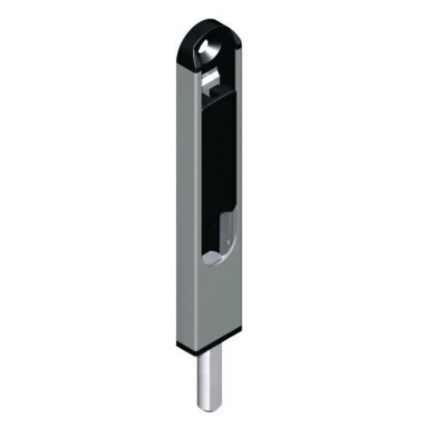 Verrou en feuillure pour portes et fenêtres aluminium 6840 gris RAL9006 avec pêne acier
