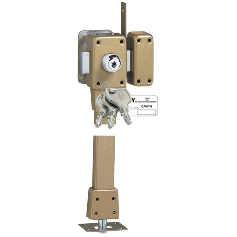 Verrou bas et coté cavith 1433 A2P1 2 entré droite 3 clés - vachette - 1433N001.5