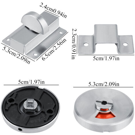 Verrou indicateur de porte pour WC et salles privées avec voyant Occupé/Libre, en acier inoxydable 201, installation facile pour portes de 12 à 18mm