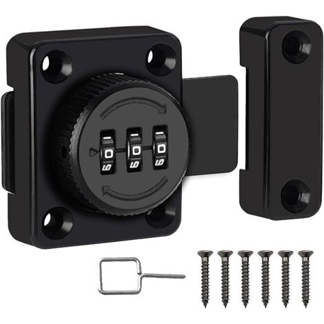 Verrou portable à 3 chiffres avec mot de passe pour porte unidirectionnelle, tiroir, armoire de bureau