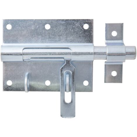 Verrou porte-cadenas – zingué avec gâche intégrée et poignée plate pour une fermeture sécurisée – platine 90 x 73 mm – Marque Alberts