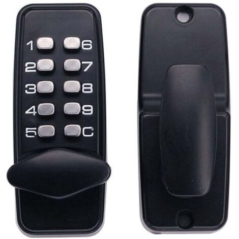 Verrou Porte Code Numérique Chromé Résistant Intempéries Serrure Combinaison Mécanique Étanche Noir